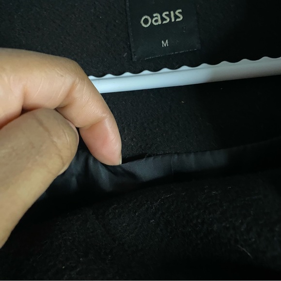 Oasis Women's Black Cape Leather Coat - Picture 11 of 11